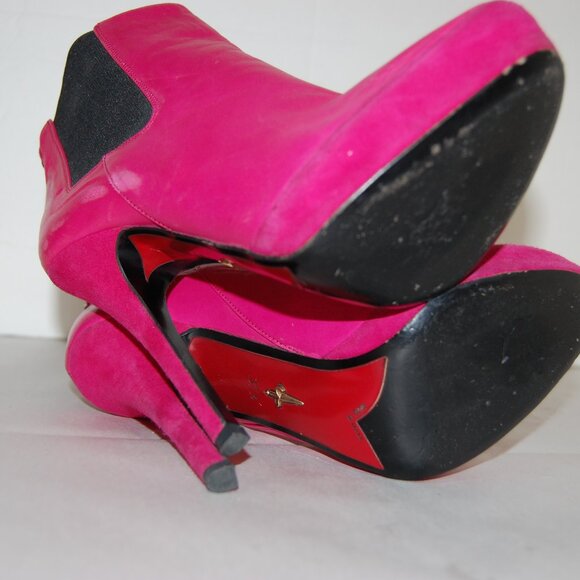 37.5/US7❤️ CESARE PACIOTTI HIGH HEELS PLATFROM SEUDE LEATHER ANKLE BOOTS ITALY - Picture 6 of 8